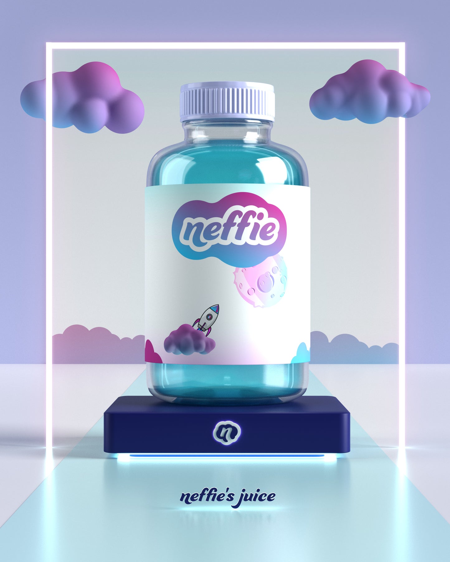 3D Juice Bottle Template-Mockup