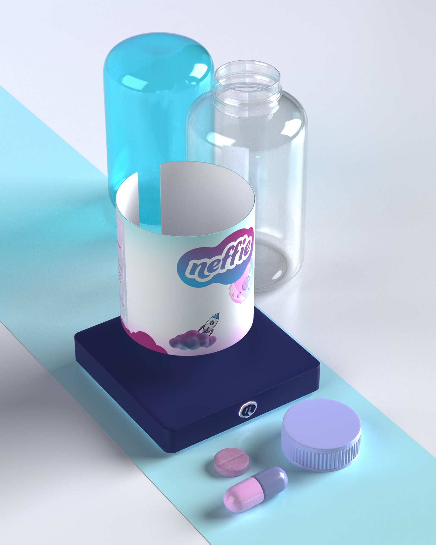 3D Juice Bottle Template-Mockup