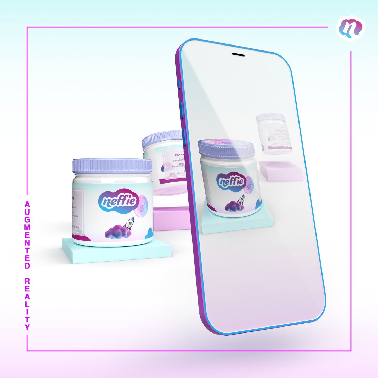 3D Jelly Bottle Template-Mockup