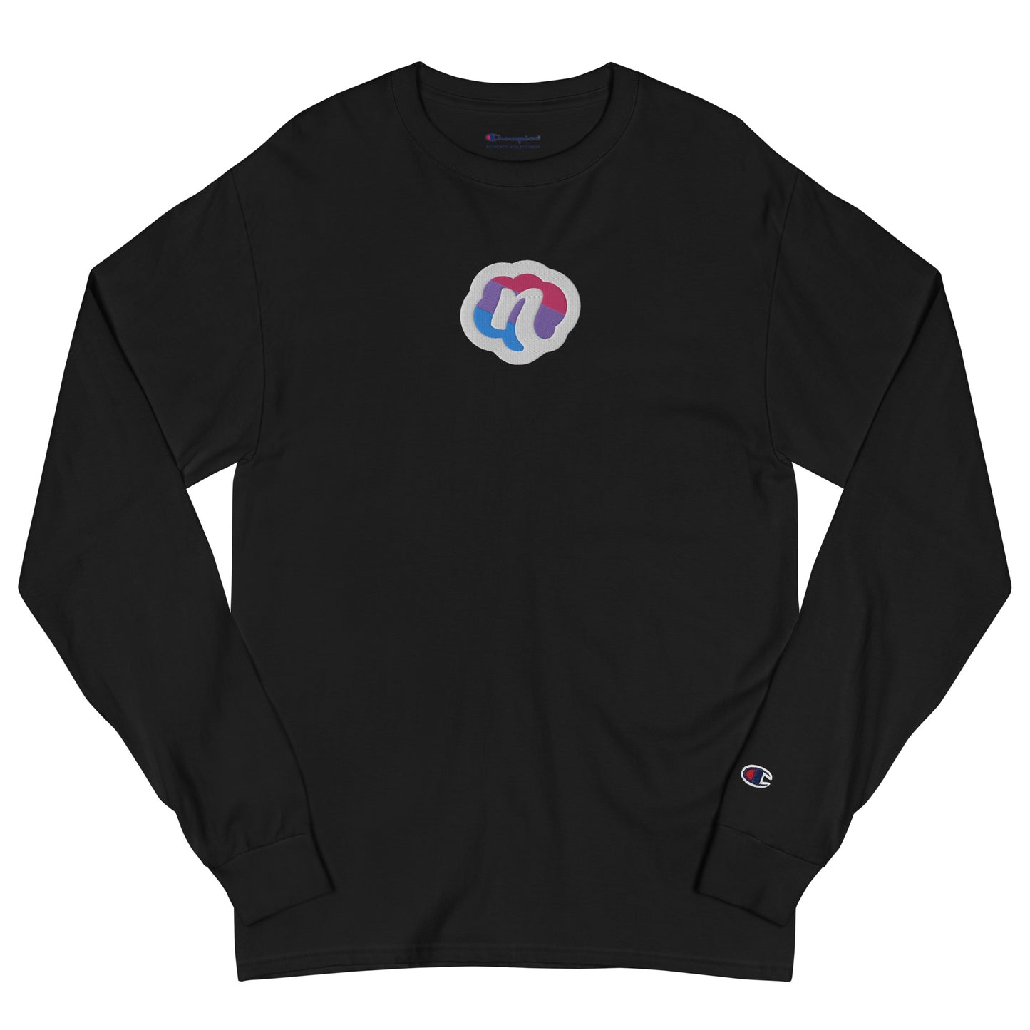 Neffie Men's Champion Long Sleeve Shirt With Embroidered Logo