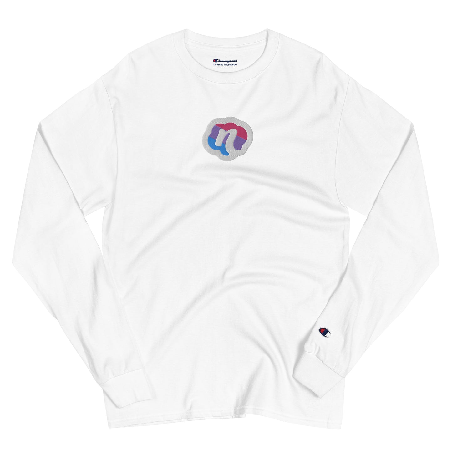 Neffie Men's Champion Long Sleeve Shirt With Embroidered Logo