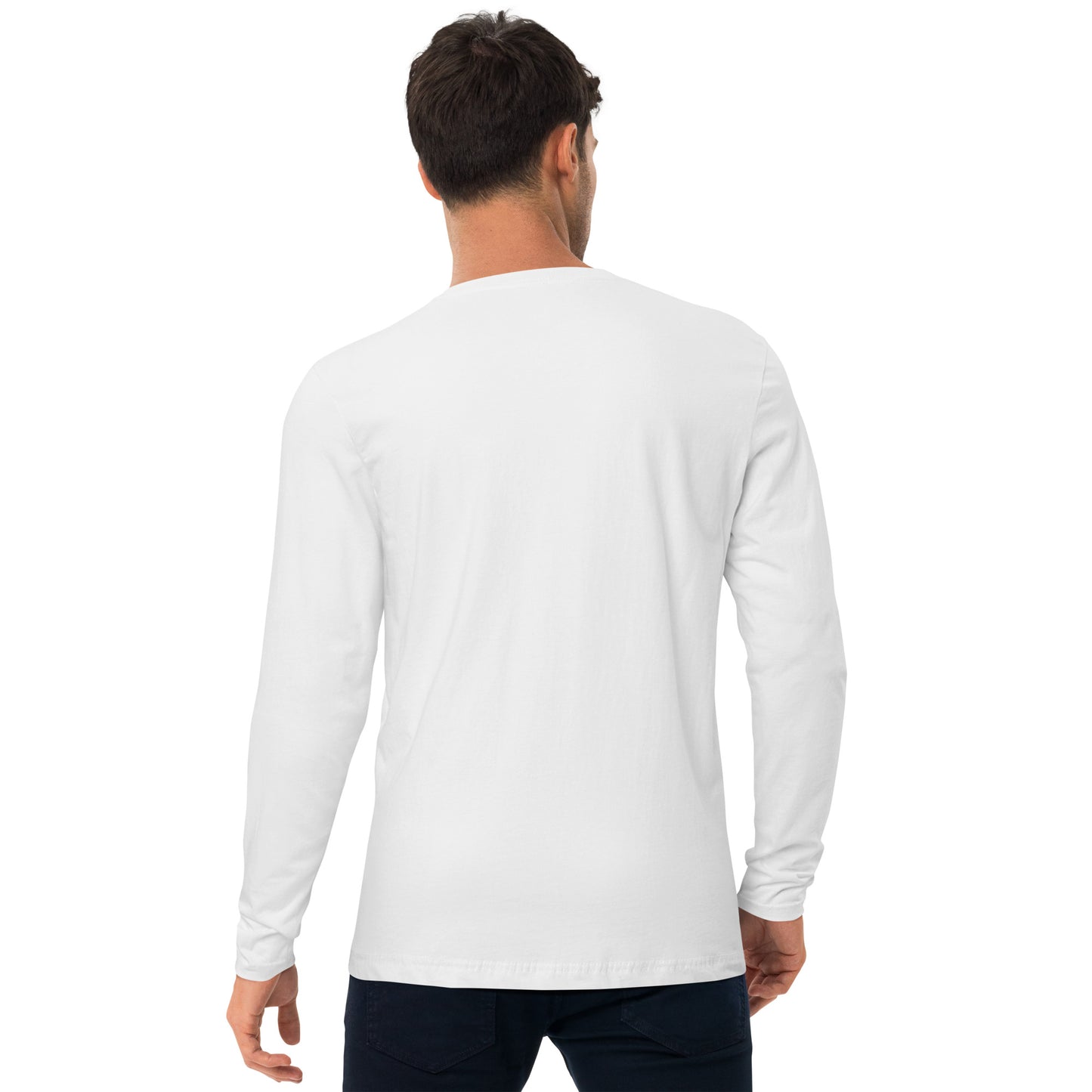 Neffie Long Sleeve Fitted Crew With Embroidered Logo