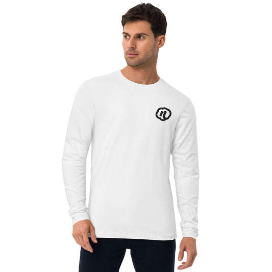 Neffie Long Sleeve Fitted Crew With Embroidered Logo