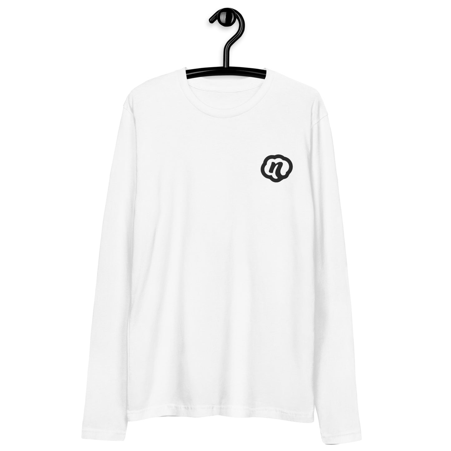 Neffie Long Sleeve Fitted Crew With Embroidered Logo